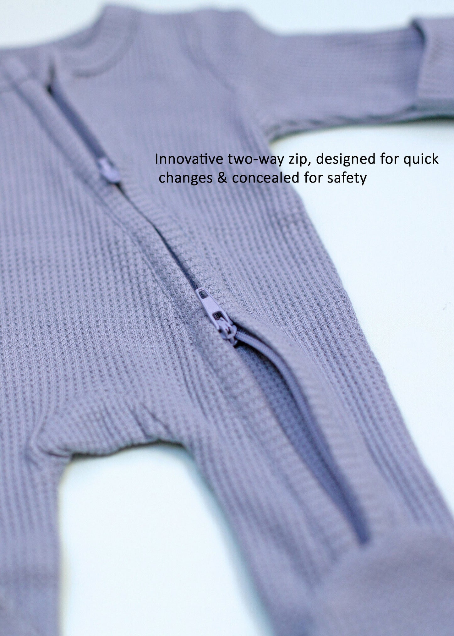 Zipped Premature Baby Sleepsuit, Fold-Over Mitts - Blue Sleepsuit / Babygrow Little Dreamer
