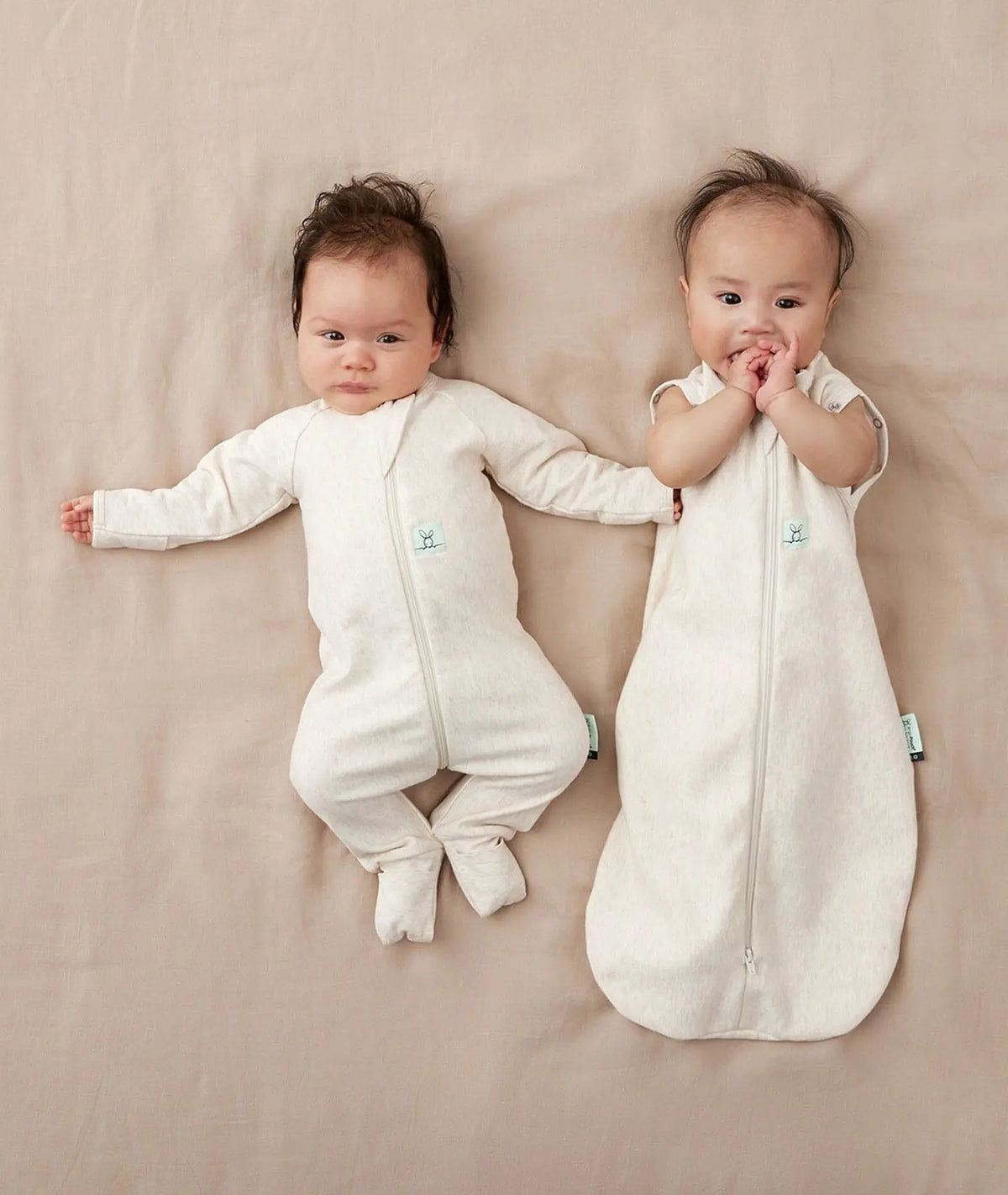 Ergopouch - Organic All Year Cocoon Swaddle Bag -Oatmeal Marle -1 Tog Sleeping Bag ErgoPouch - Australia