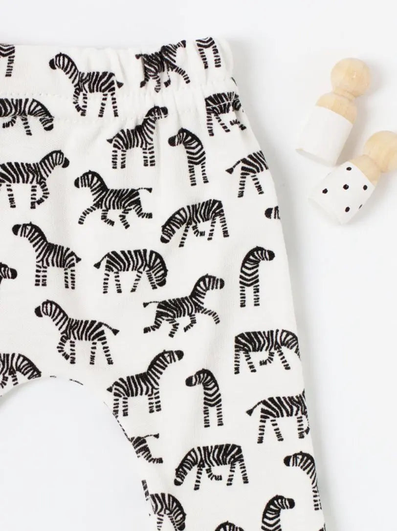 Premature Baby Leggings, Zebras, Premium 100% Organic Cotton Tiny & Small