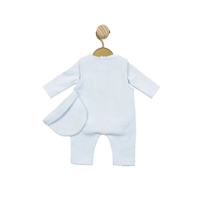 Blue Waffle Tiny Baby Body, Dungaree and Hat - Three Piece Set Outfit Mintini Baby