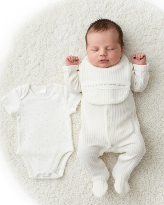 Ribbed Velour Nursery Layette Set Set Rock a Bye Baby