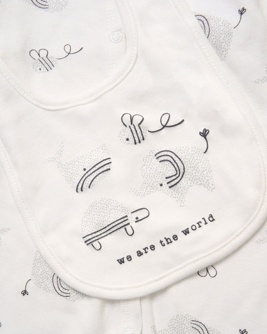 Monochrome Elephant 5 Piece Layette Set Set Rock a Bye Baby