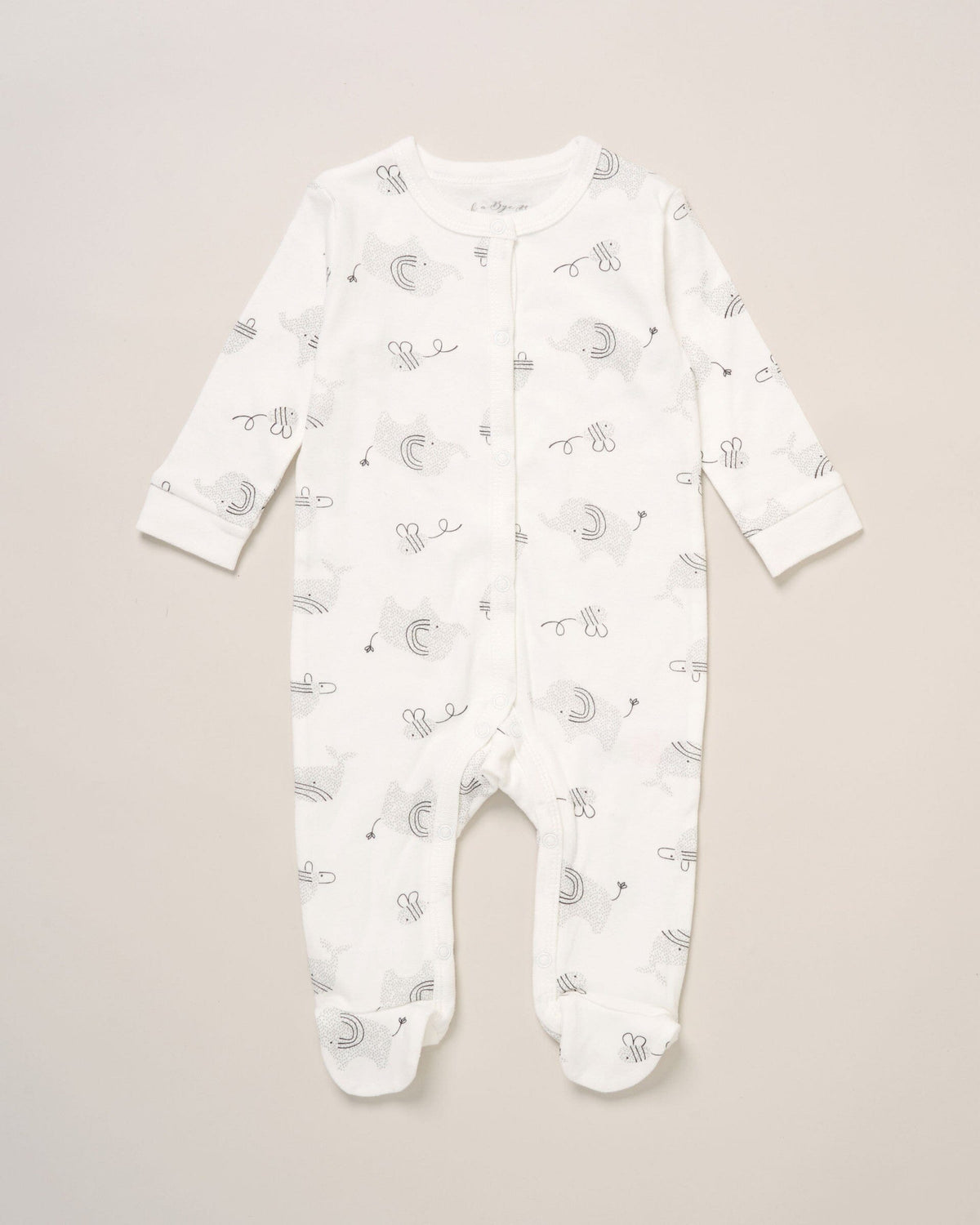 Monochrome Elephant 5 Piece Layette Set Set Rock a Bye Baby