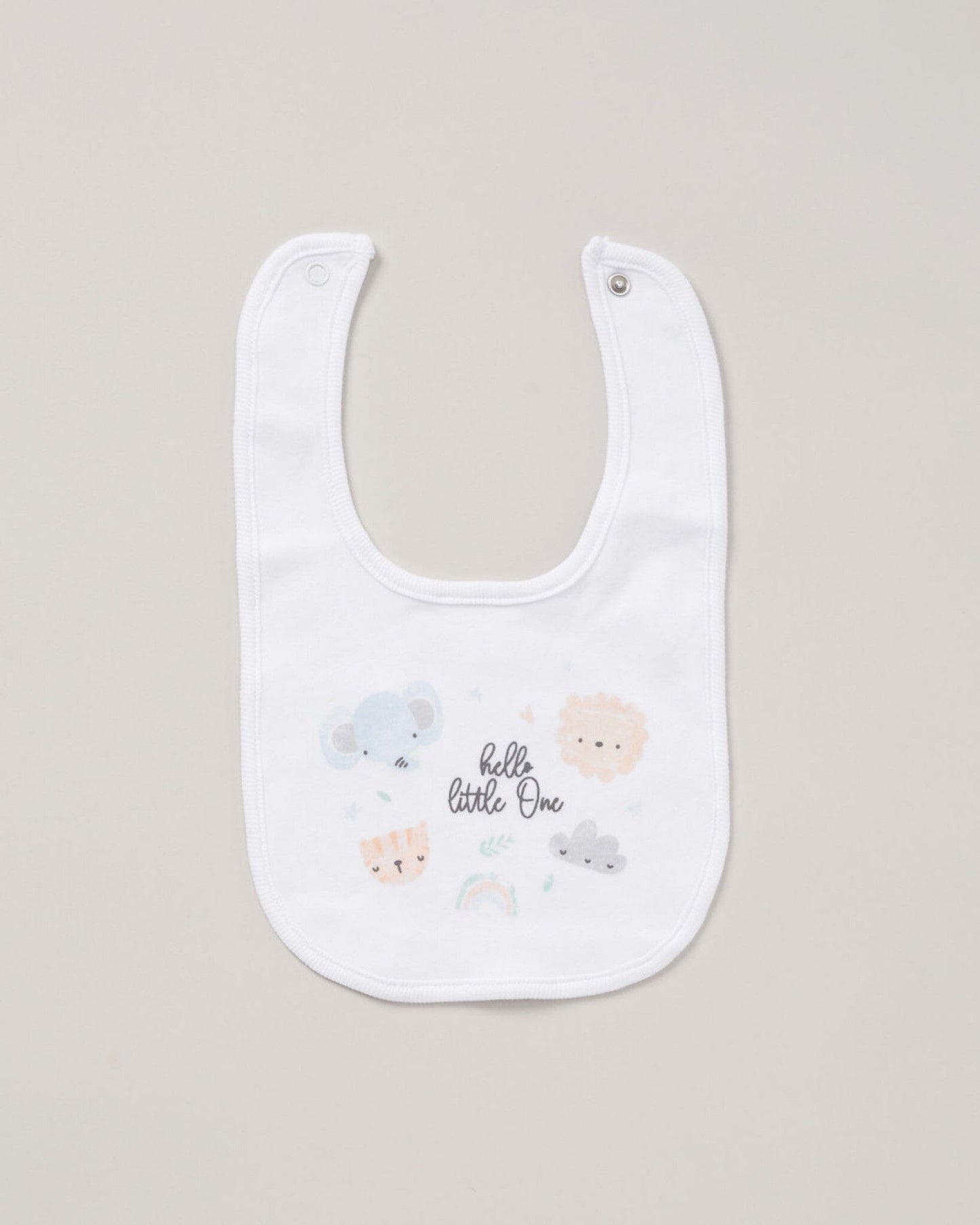 Hello Little One Animals layette gift set, full set laid flat
