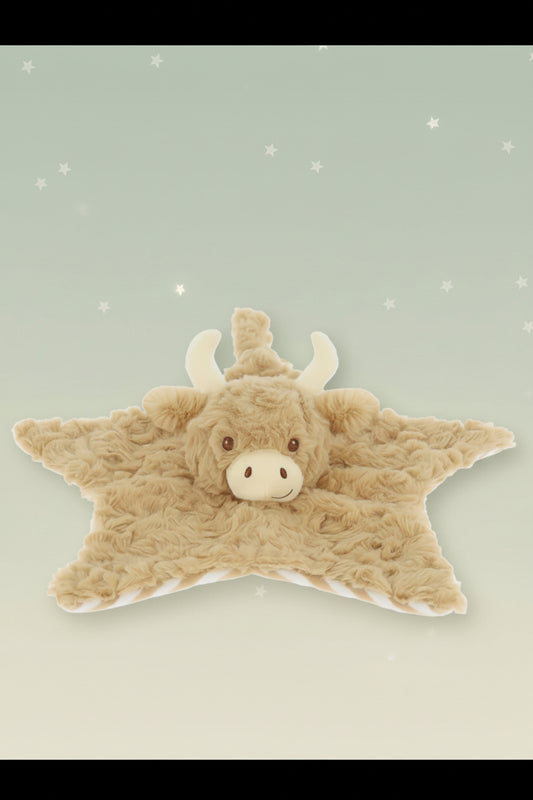 Cuddly Highland Cow Blanket 32cm - 100% Recycled Comforter Keel Toys