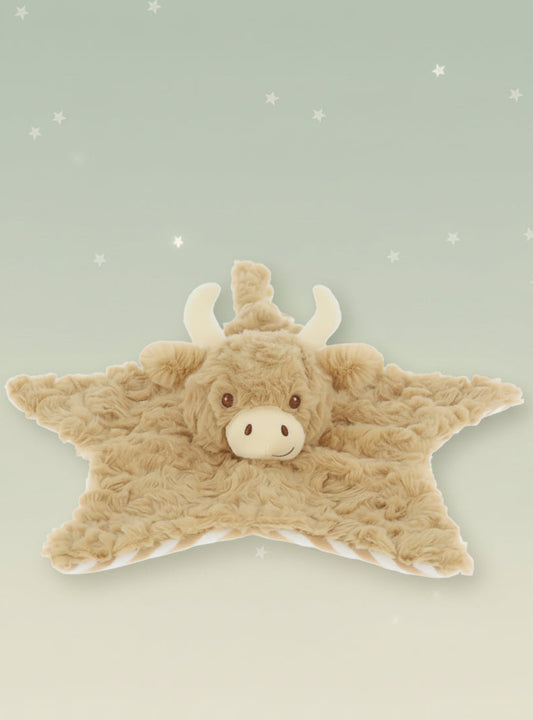 Cuddly Highland Cow Blanket 32cm - 100% Recycled Comforter Keel Toys