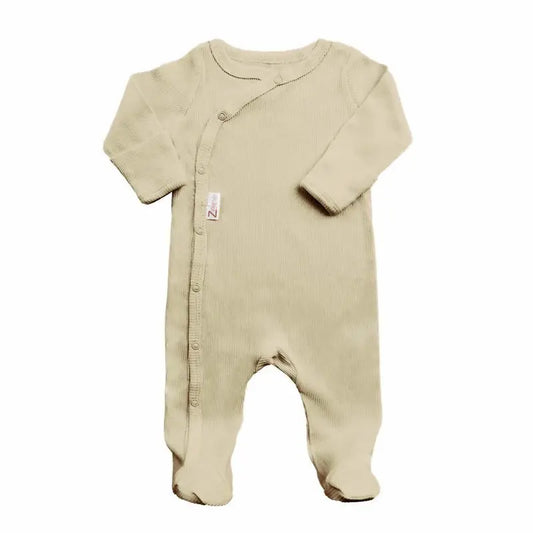 Oatmeal Ribbed Sleepsuit Sleepsuit / Babygrow Soft Touch