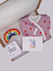 Tiny Baby Girl Fun Gift Box - Sleepsuit, Toy, Konjak Sponges and Card - gift set - Tiny & Small