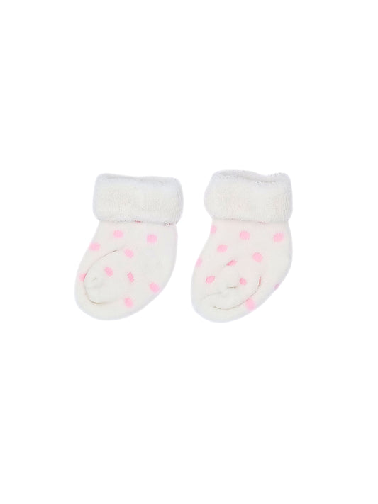 White With Pink Spots Stay-on Towelling Premature Baby Socks Little Mouse Baby Clothing & Gifts