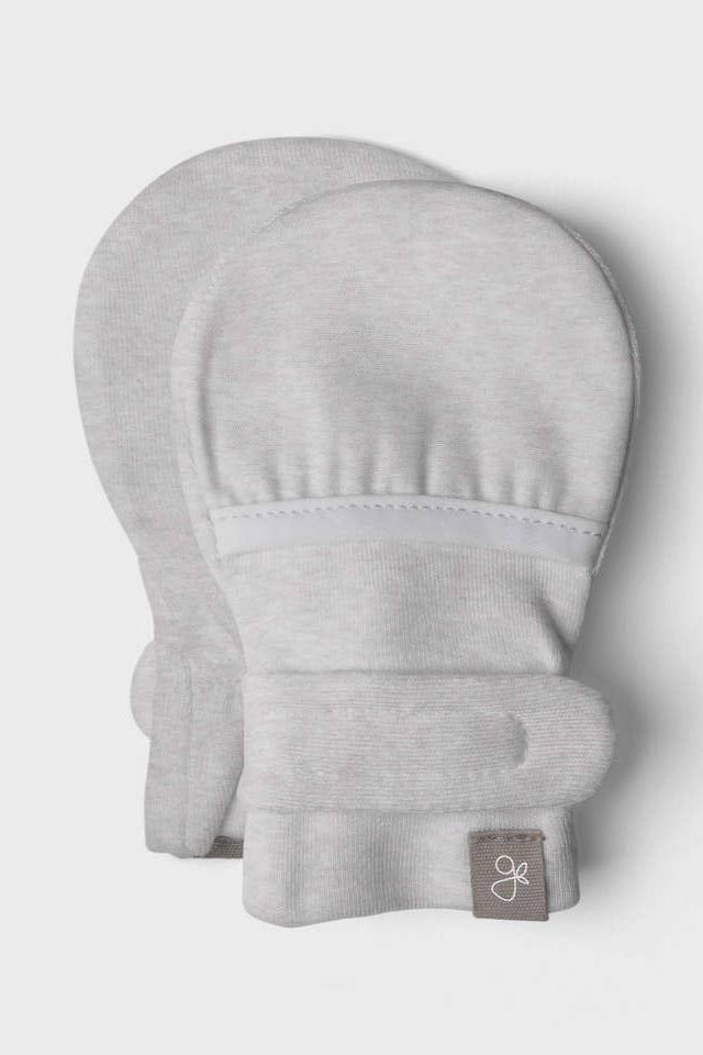 Storm Grey Goumi Scratch Mitts For Premature Babies That Stay On