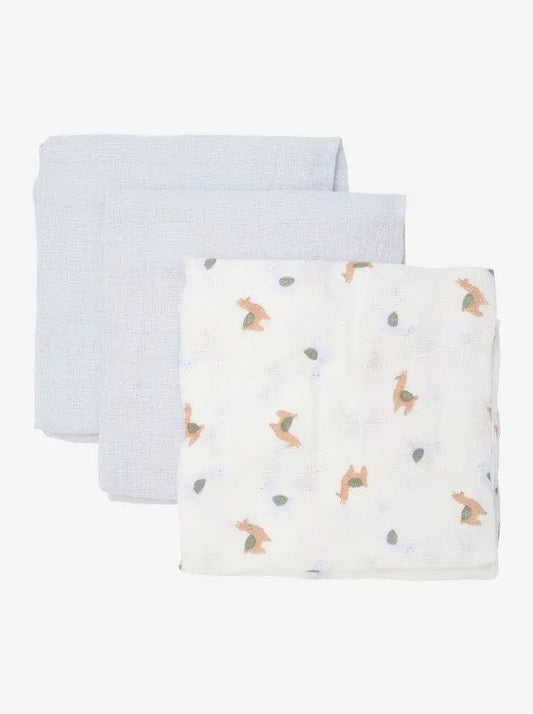 3 Pack, Organic Cotton Muslins, Alpacas / Grey, 65 x 65 cm Blanket Pippi
