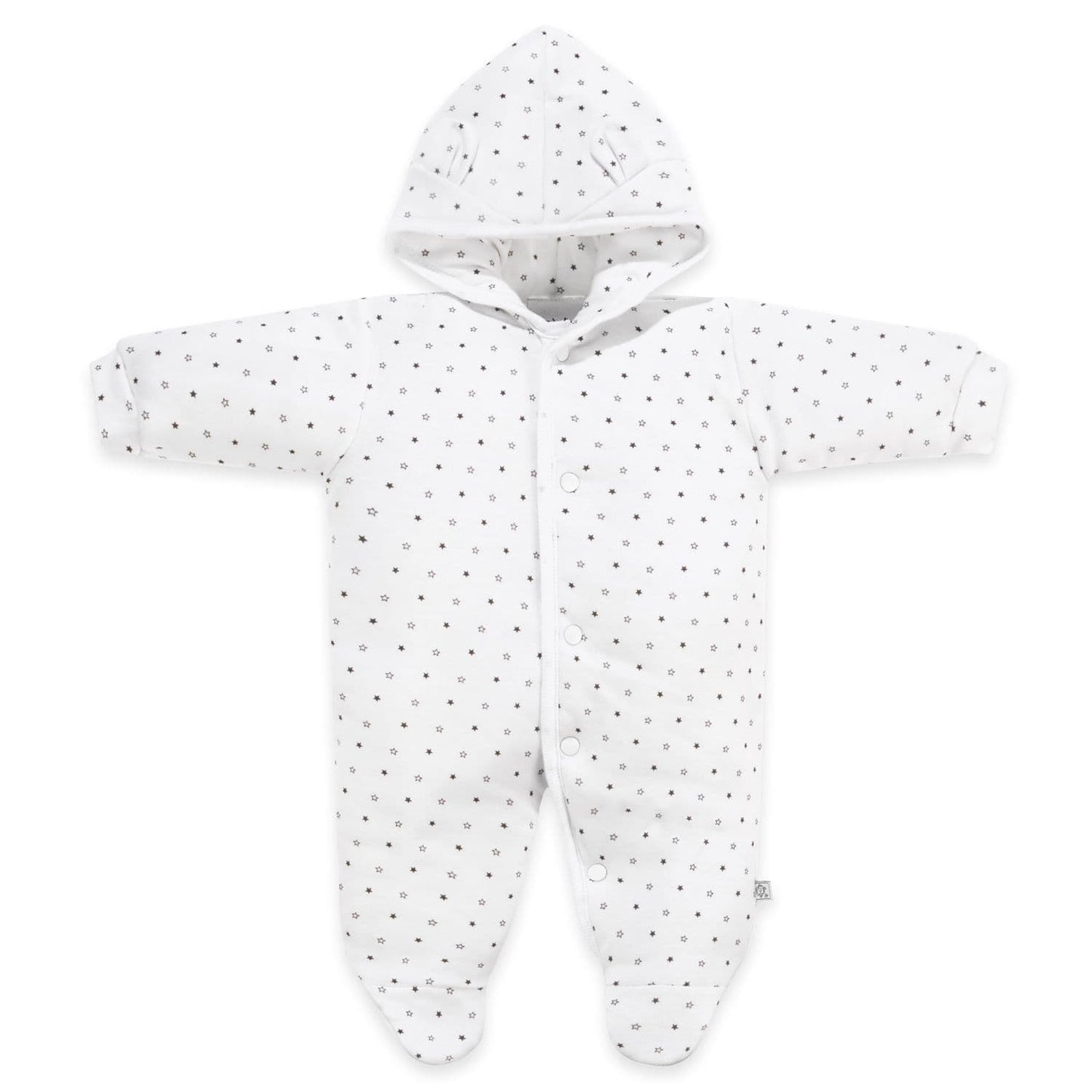 White Starry Snowsuit, Bear Ears on Hood Snowsuit / Pramsuit Dandelion