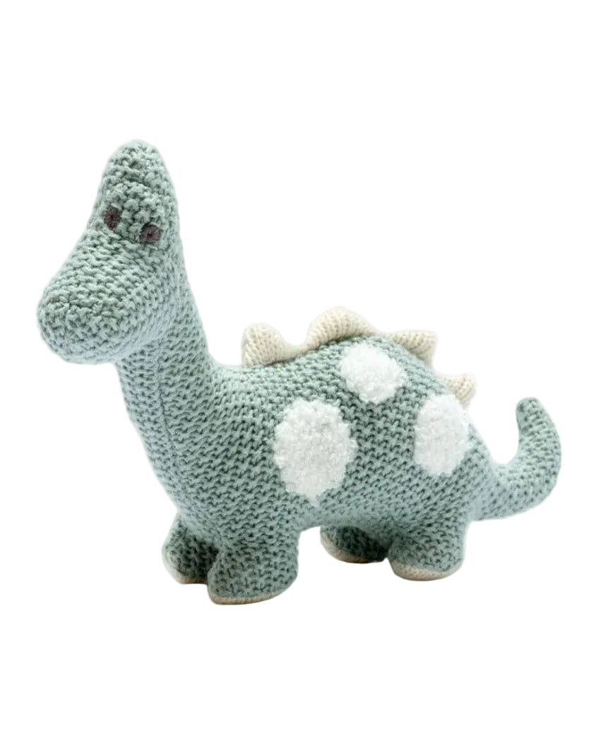 Dinosaur Teddy, Small Teal Diplodocus in Organic Cotton Toy Best Years