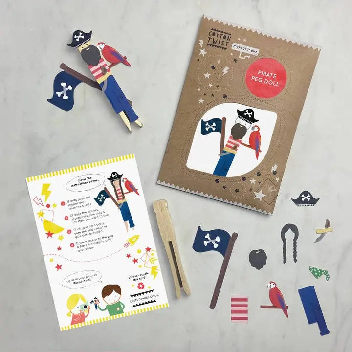 Make Your Own Pirate Peg Doll Sibling Gifts Cotton Twist