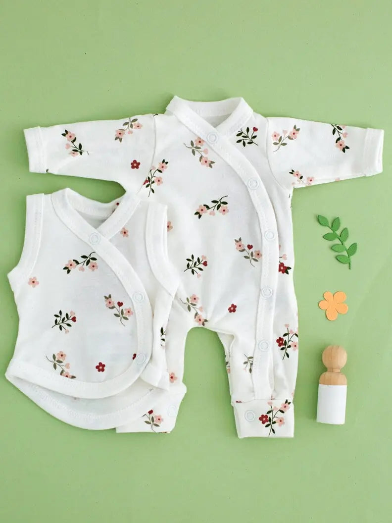 Beautiful Bloom Bundle - Sleepsuit & Incubator Vest Set Tiny & Small