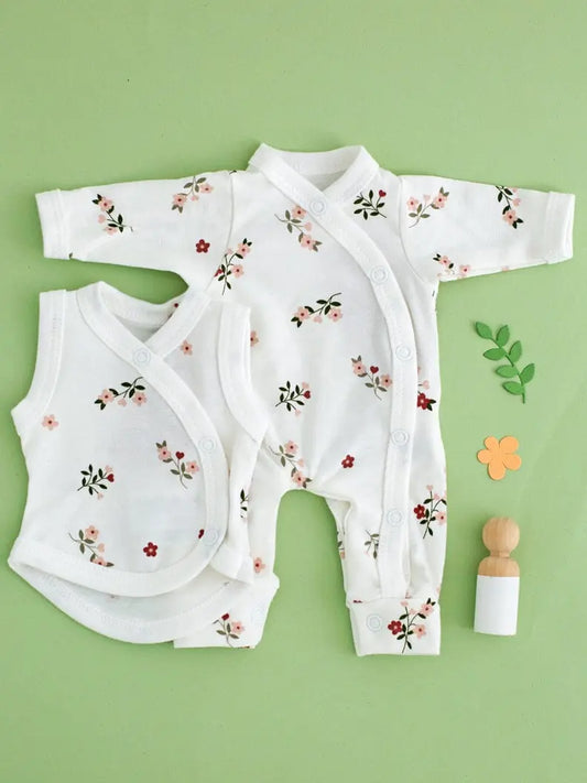 Beautiful Bloom Bundle - Sleepsuit & Incubator Vest Set Tiny & Small