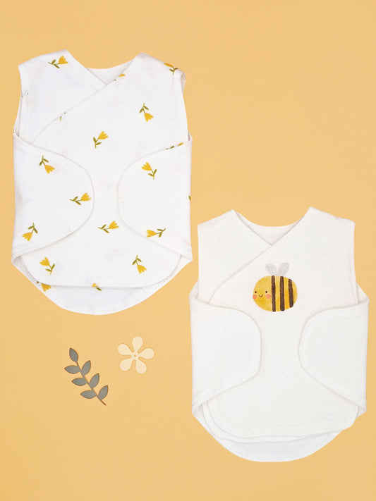 2 Pack Incubator Vests, Organic Cotton, Bumble & Bloom Bodysuit / Vest Little Dreamer