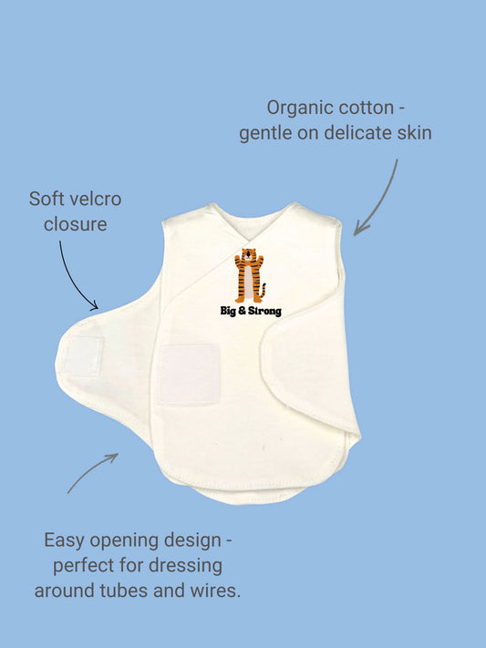 Organic Cotton Incubator Vest and Hat Set - Big and Strong