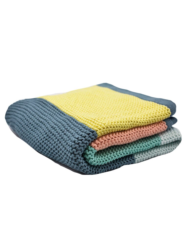 Organic Cotton Rainbow Knitted Cuddle Up Blanket by Frugi - Blanket - Frugi