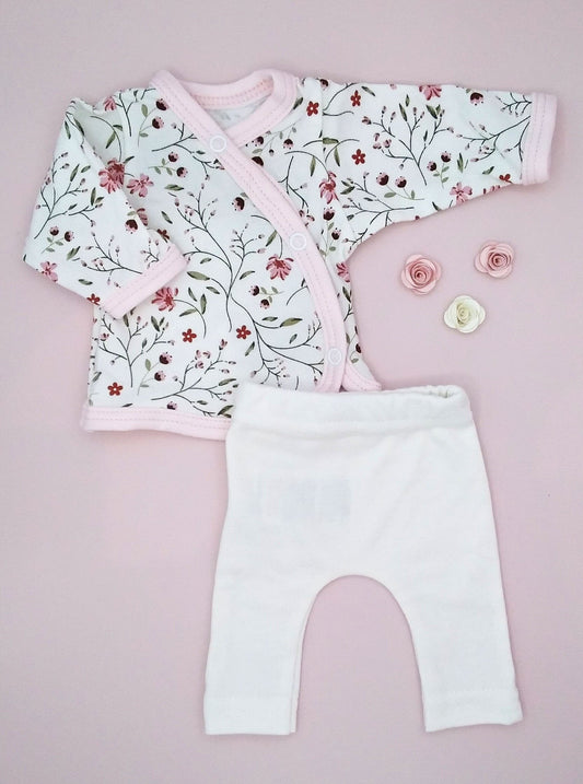 2 piece wrap top & trouser set, Blossom Top & Trousers Tiny & Small