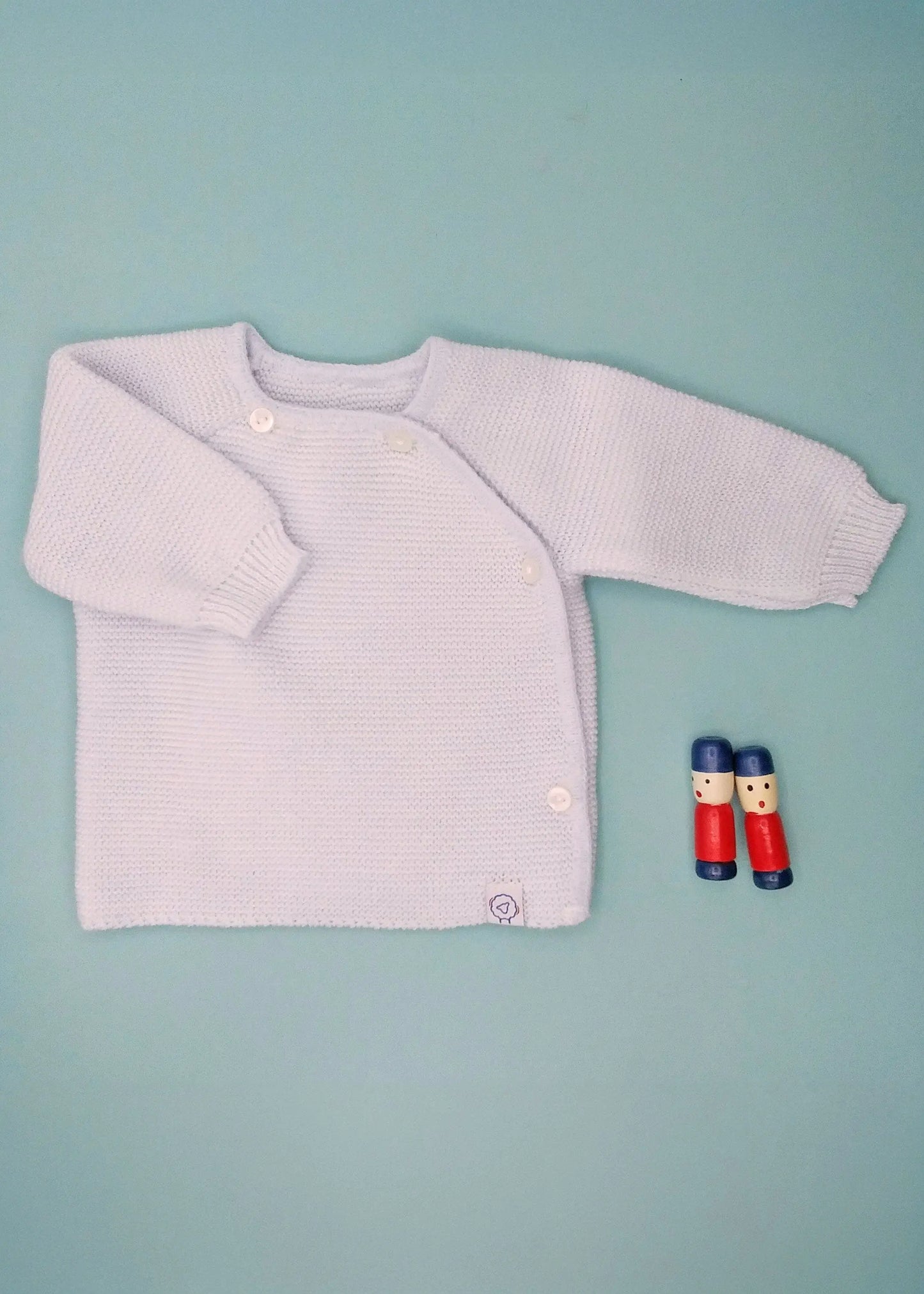 Knitted Light Blue Cardigan Cardigan / Jacket La Manufacture de Layette