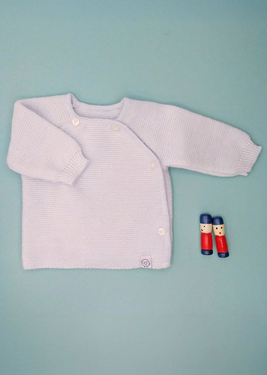 Knitted Light Blue Cardigan Cardigan / Jacket La Manufacture de Layette