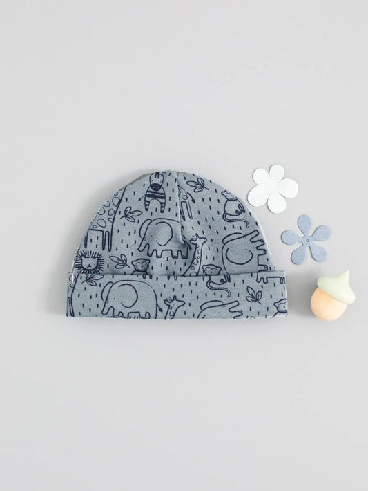 Preemie Round Hat, Safari Friends Hat Tiny & Small