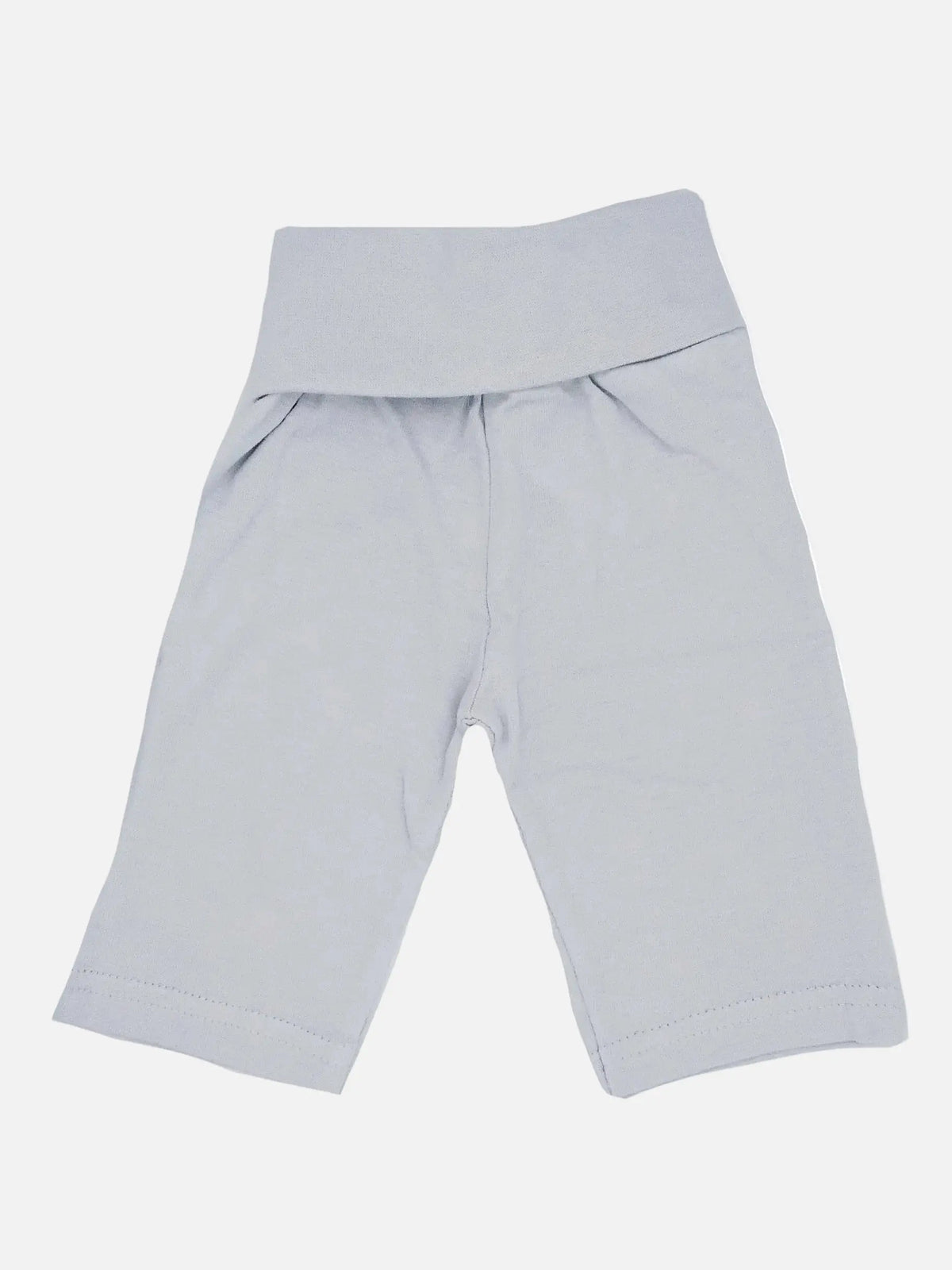 Blue organic rolled waist baby trousers by Under The Nile