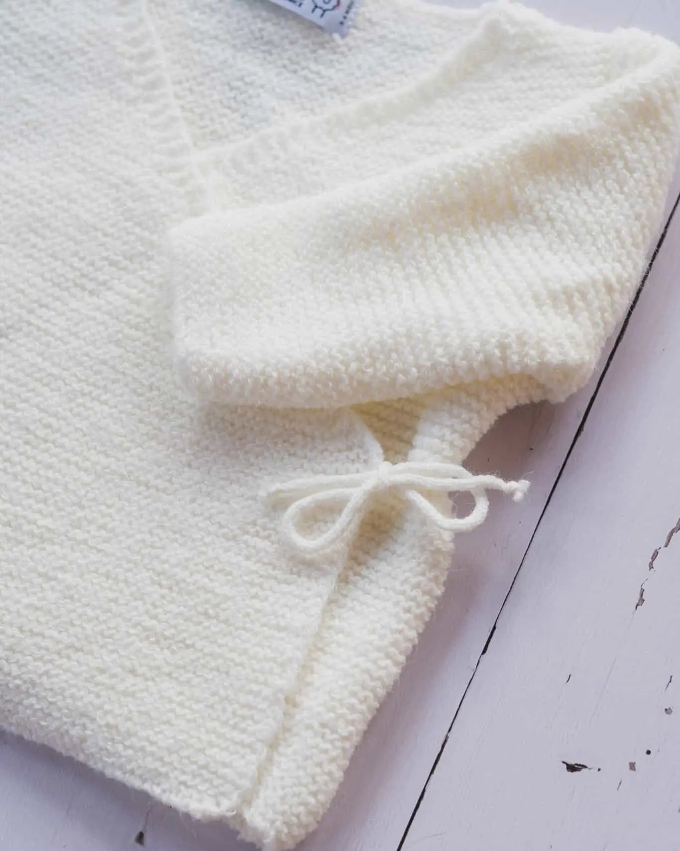 Cream Knitted Wrap-Around Cardigan Cardigan / Jacket La Manufacture de Layette