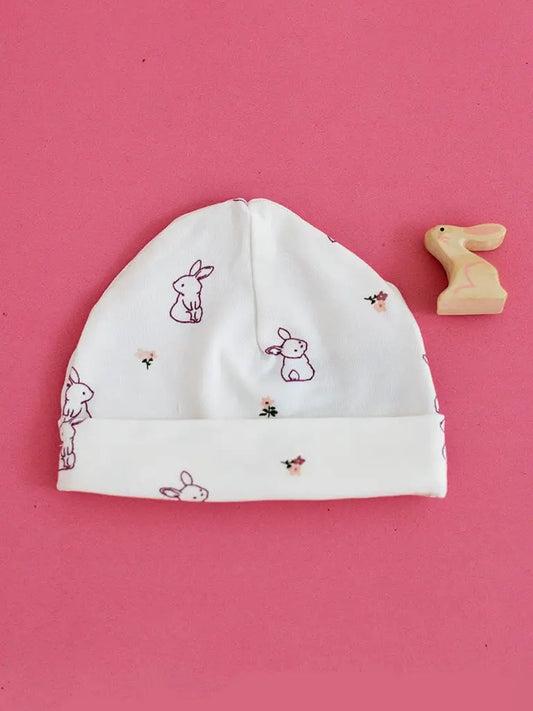 Preemie Round Hat, Flower Bunny Hat Tiny & Small