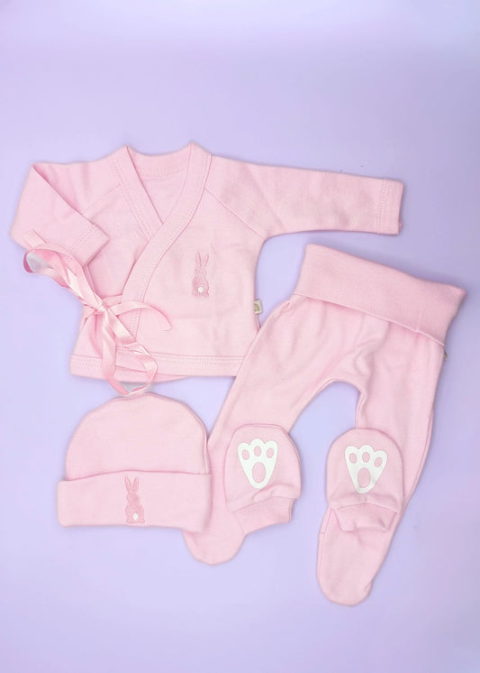 Super Cute 4 Piece Bunny Set - Pink Outfit Little Lumps