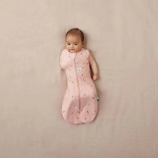 Ergopouch - Organic All Year Cocoon Swaddle Bag -Pink Daisies -1 Tog Sleeping Bag ErgoPouch - Australia