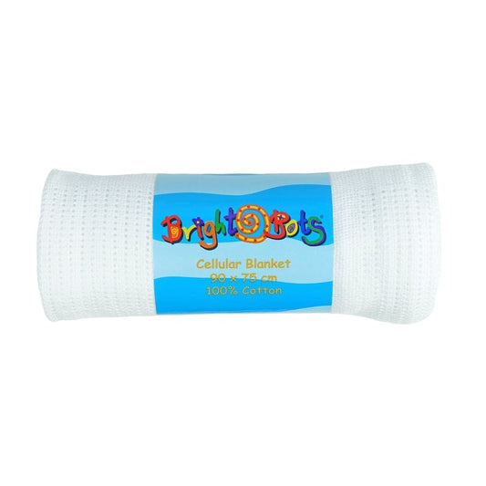 Bright Bots Cellular Blankets 100% Cotton White - 90cm x 75cm Muslin Muslinz