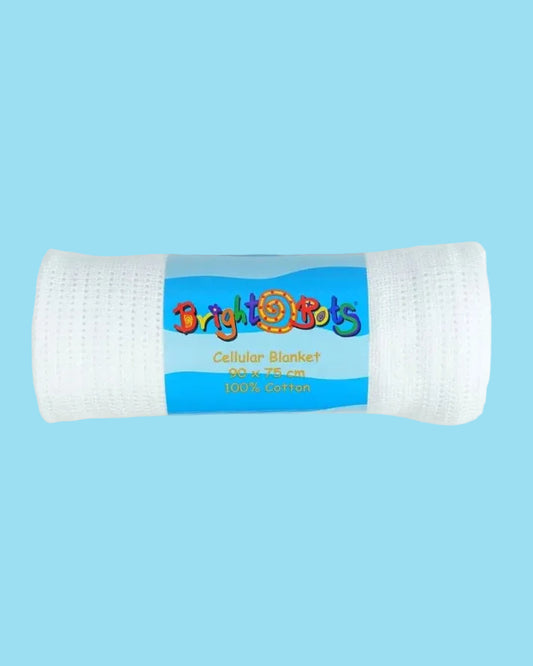Bright Bots Cellular Blankets 100% Cotton White - 90cm x 75cm Muslin Muslinz