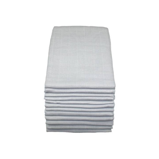 100% Pure Cotton Muslin - 70cm x 70cm - Grey Muslin Muslinz