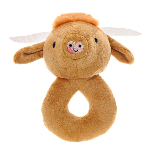 Highland Cow Plush Baby Rattle Rattle Ziggle Baby