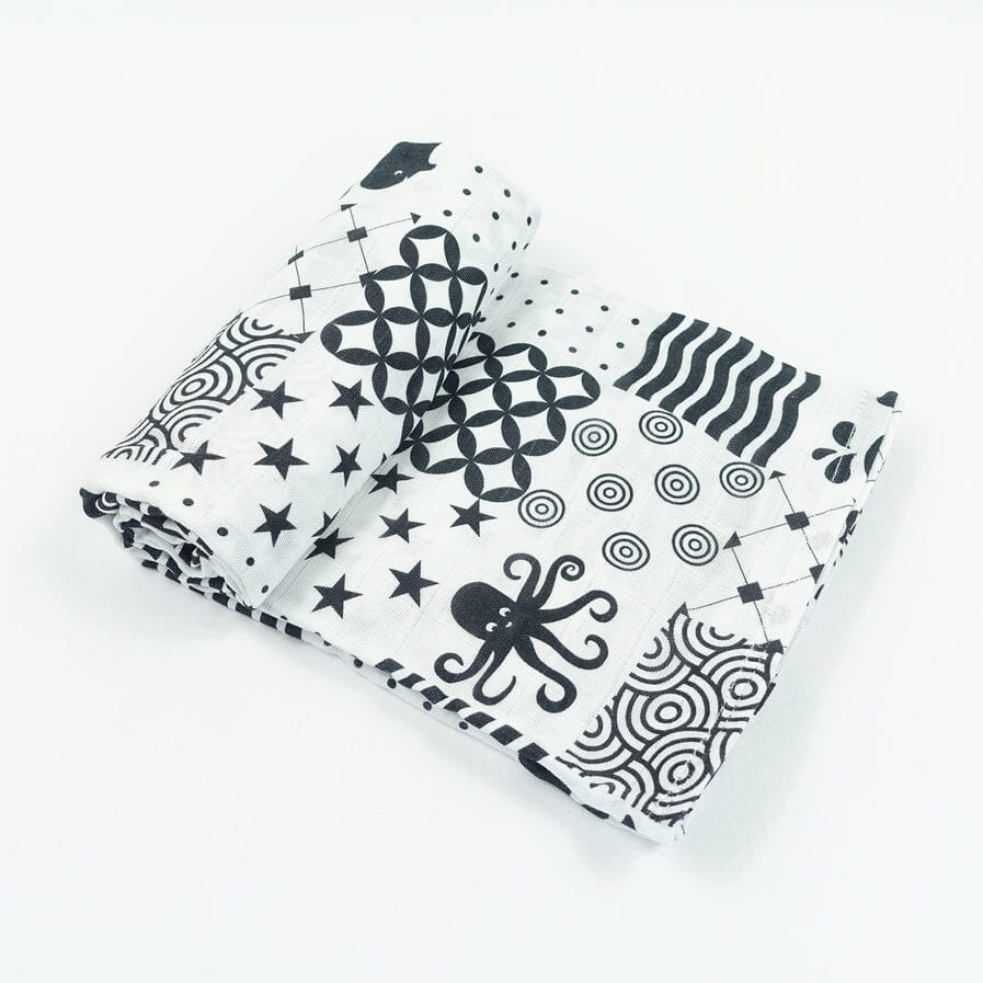 MuslinZ Bamboo/Organic Cotton Swaddle Blanket Sensory - 120x120cm Muslin Muslinz