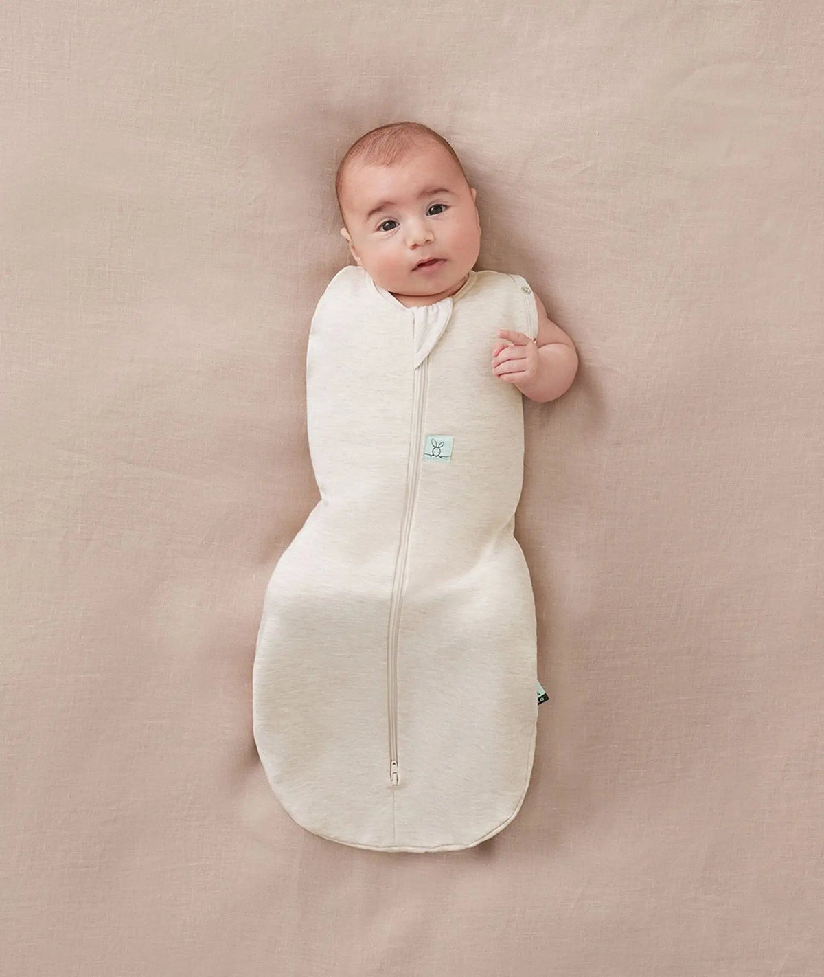 Ergopouch - Organic All Year Cocoon Swaddle Bag -Oatmeal Marle -1 Tog Sleeping Bag ErgoPouch - Australia