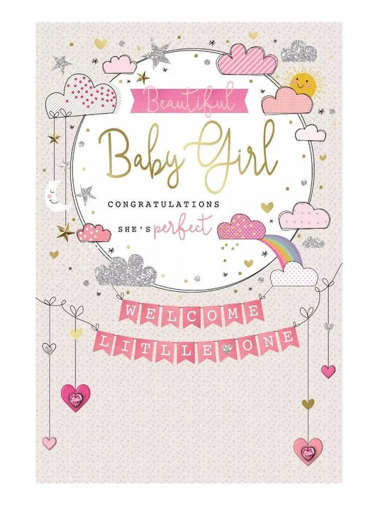 Cards & Message Cards & Gift Wrap Little Mouse Baby Clothing & Gifts Welcome Little One - Baby Girl