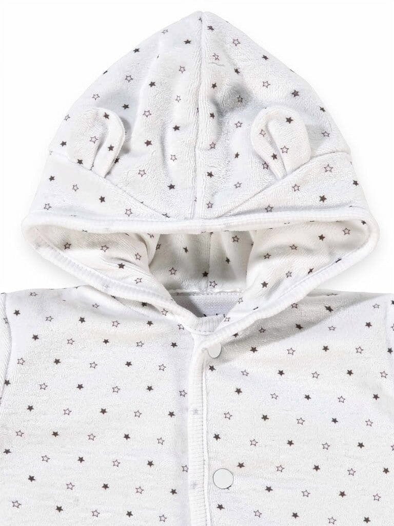 White Starry Snowsuit, Bear Ears on Hood Snowsuit / Pramsuit Dandelion