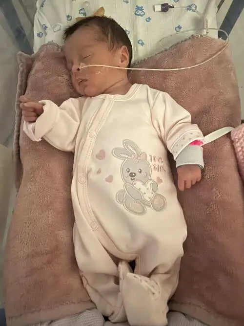 Early Baby Babygrow, Embroidered Bunny Design - Pink Sleepsuit / Babygrow EEVI