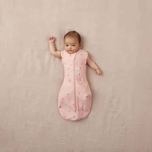 Ergopouch - Organic All Year Cocoon Swaddle Bag -Pink Daisies -1 Tog Sleeping Bag ErgoPouch - Australia