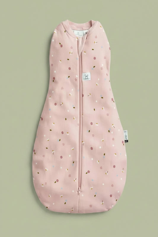 Ergopouch - Organic All Year Cocoon Swaddle Bag -Pink Daisies -1 Tog Sleeping Bag ErgoPouch - Australia