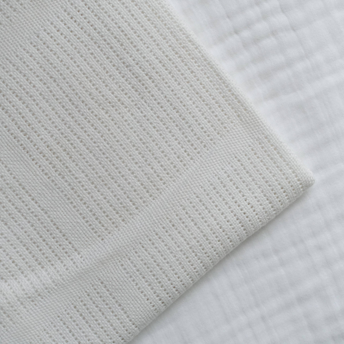 Bright Bots Cellular Blankets 100% Cotton White - 90cm x 75cm Muslin Muslinz