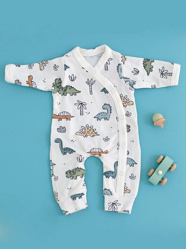 Prem Baby Sleepsuit, Cream Dino Buddies