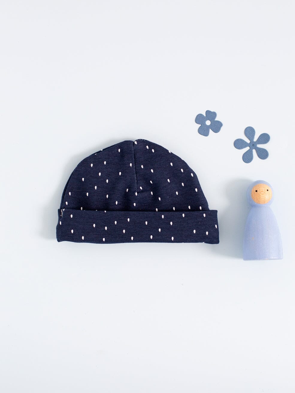 Premature Baby Hat, Blue, Midnight Snow