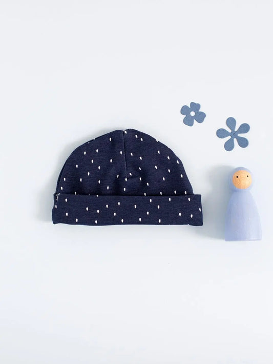 Premature Baby Hat, Blue, Midnight Snow Hat Tiny & Small