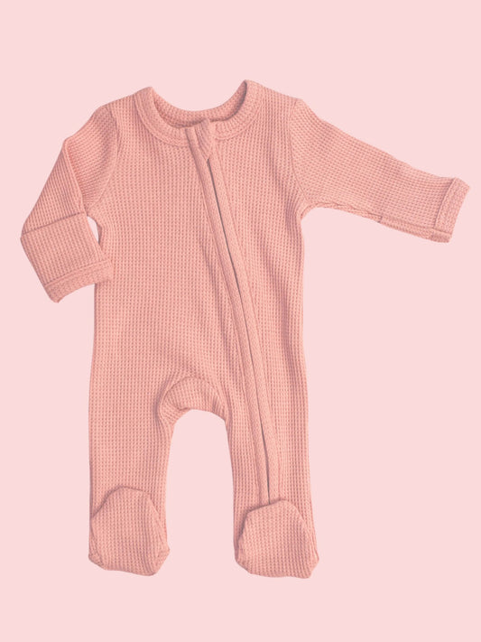 Premature Baby Sleepsuit With 2 Zips & Mitts - Dusky Pink Sleepsuit / Babygrow Little Dreamer