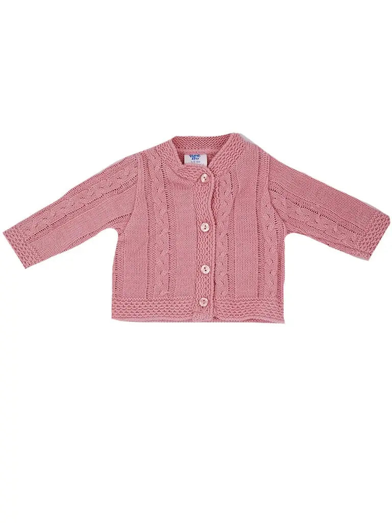Dusty Pink Cable Knit Cardigan Cardigan / Jacket Beebo