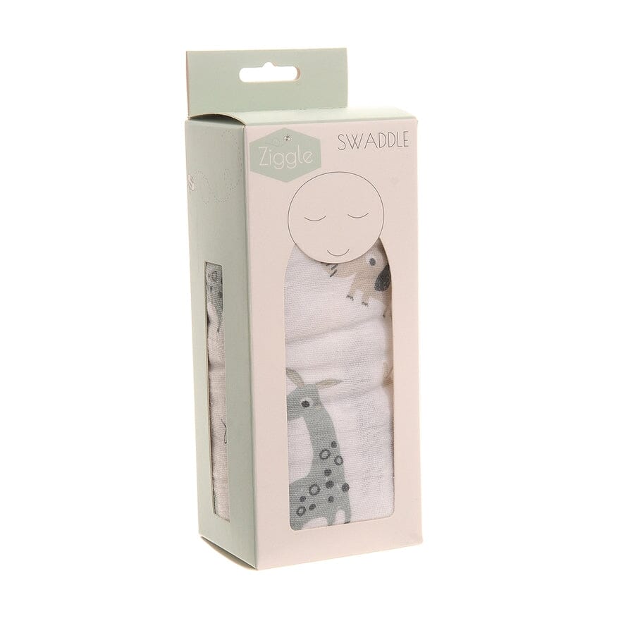 Ziggle Swaddle - Giraffe & Elephant - 120 x 120 cm Ziggle Baby